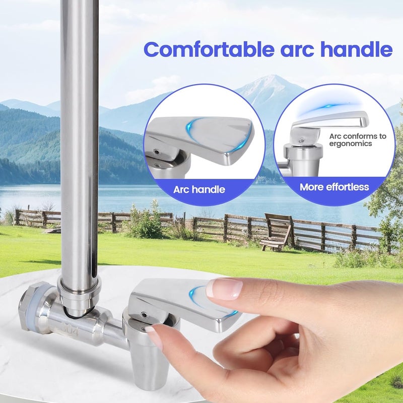 Amwater Stainless Steel 13 Inch Sight Glass Spigot,Compatible with the berkey Gravity-Fed Water Filtration System, Clear View Water Level with Red Floating Ball(Comfortable arc Stainless Steel handle) - Image 4